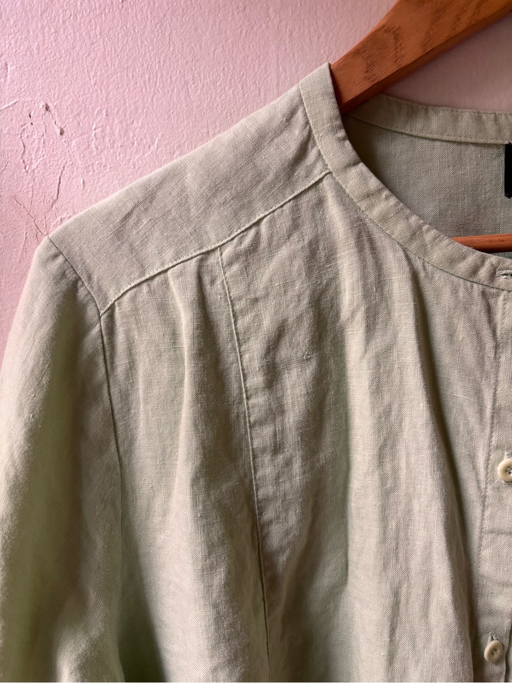 Eileen Fisher Linen Button Down Top - Picture 2 of 10